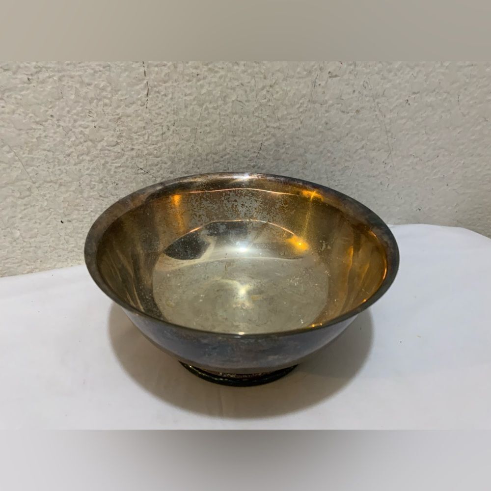 Gorham EP #YC780 Footed Silver Bowl with line 8”x 4”
